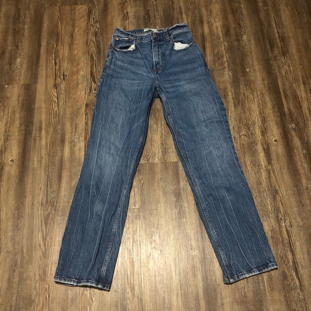 Abercrombie & Fitch The 90s Straight Jeans Women's 0/25 Curve Love High Rise
